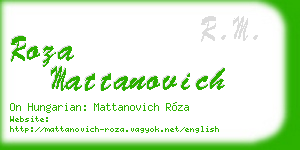 roza mattanovich business card