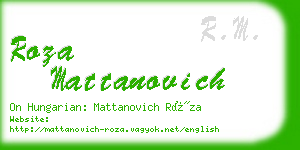 roza mattanovich business card